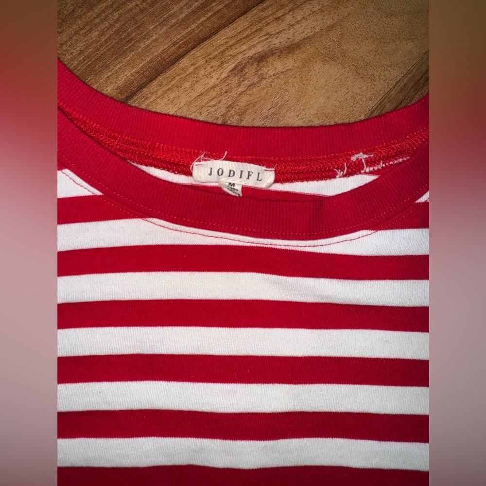 JODIFL Red and White Striped Top - Picture 4 of 6